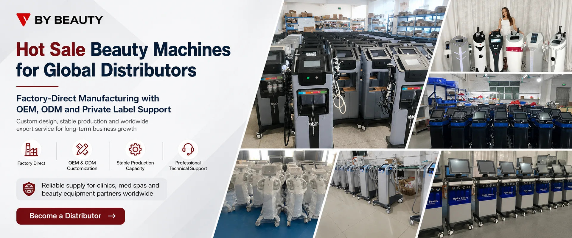 Hot-selling BY BEAUTY machines in real factory production batches