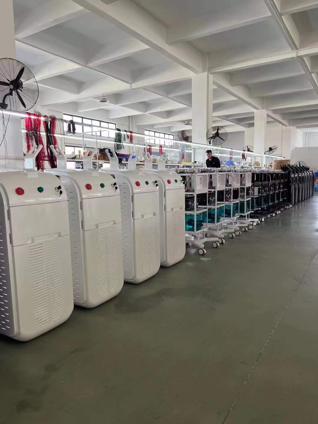 See how machines are assembled, checked and prepared.